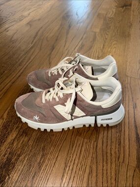 Kith Men's Suede and Mesh Sneakers in Dusty Mauve with Cream Accents